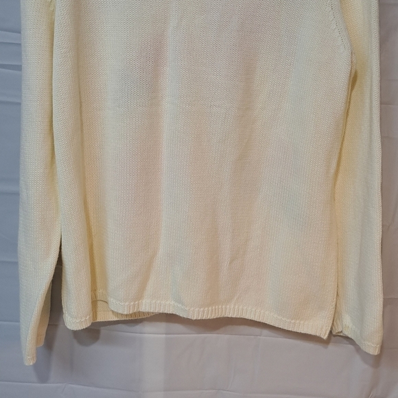 80s 90s RARE Floral Print Hand Knit Crewneck Cardigan Sweater Large  Cottagecore - Picture 9 of 16